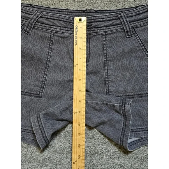 Prana Denim Shorts Womens SIZE 4 Tess Gray Diamond Lightweight Organic Cotton - Picture 5 of 10